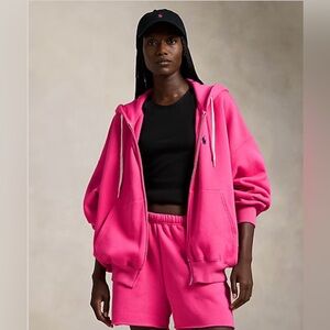 Polo Ralph Lauren Pink Pony Fleece Full Zip Hoodie Size M NWT UNISEX SOLD OUT